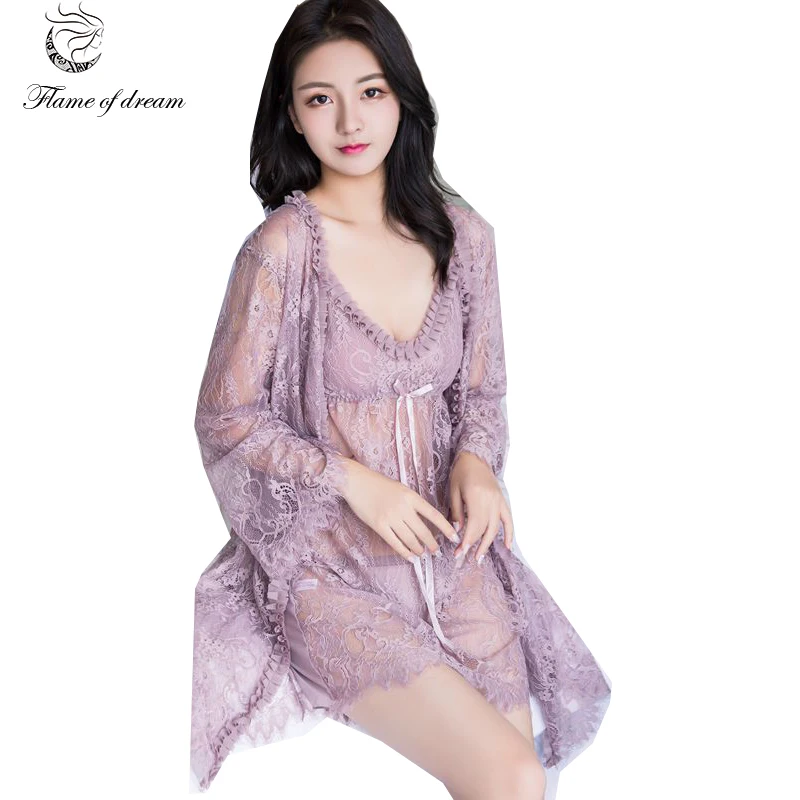 Халат женский кружевной комплект из 2 предметов 21 142|gown set|robe gown setgown robe set |