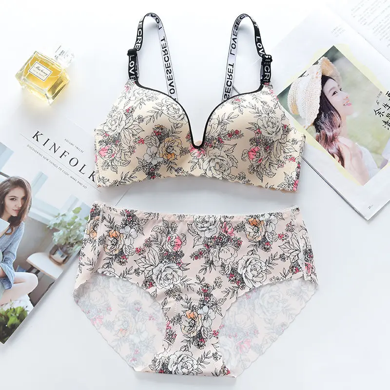 Женское нижнее белье для девочек хит продаж комплект нижнего белья с цветочным