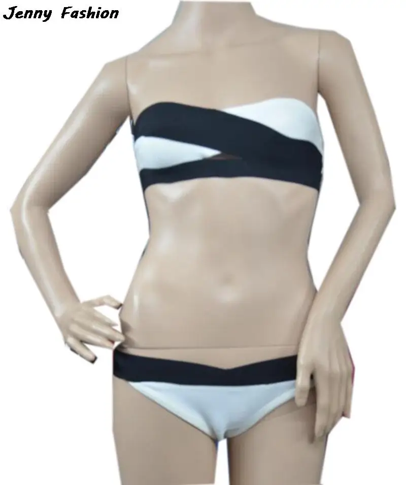 Дженни Мода Нового Прибытия 2016 Оптовая Новый Женский Черно-белый Bodycon