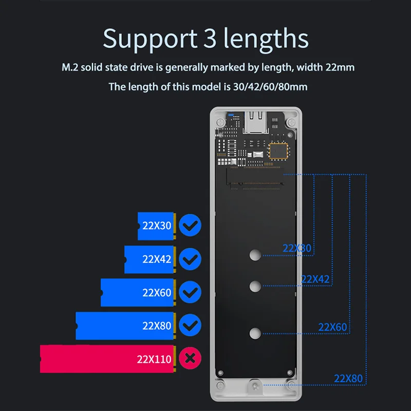 SSD M2 PCIe NVMe Type C к USB 3 1 чехол 2 5 дюймовый серебристый алюминиевый внешний корпус для