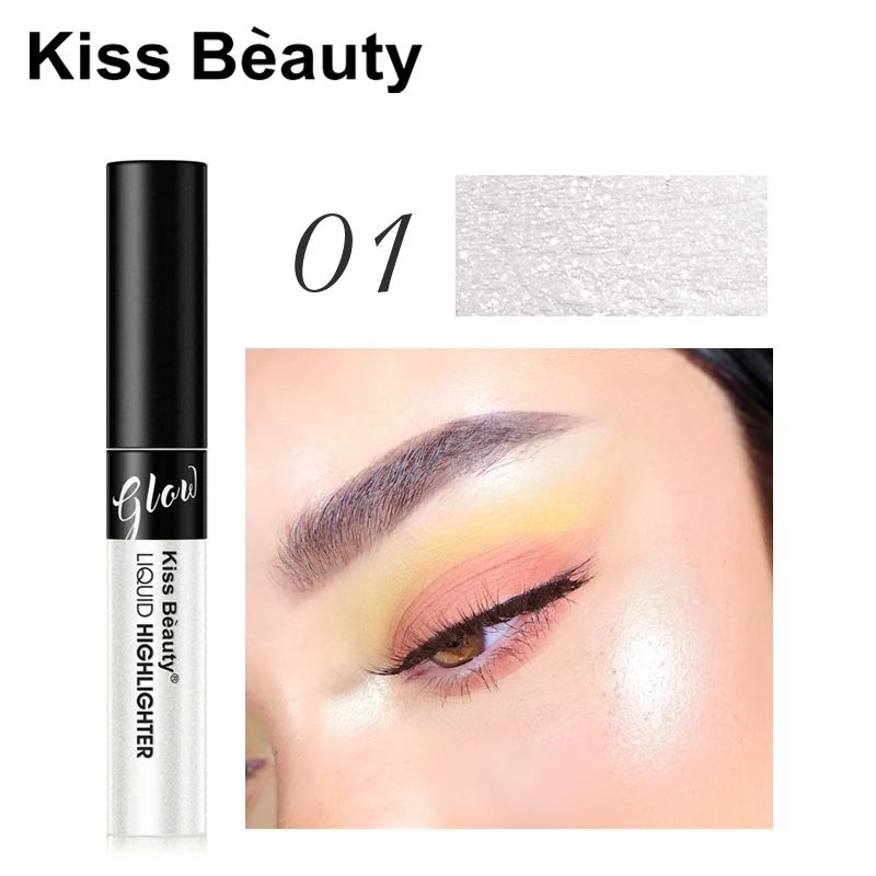 Блестящая жидкая хайлайтер Kiss beauty контурный крем цвета розового золота и серебра