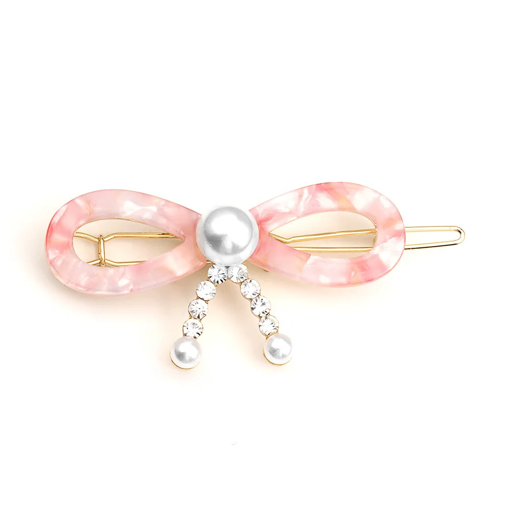 pink 1 шт. новые корейские винтажные уксусная кислота Акриловые зажимы для волос шпилька-бант полые бант заколки для волос милые аксессуары для волос для женщин - Цвет: pink