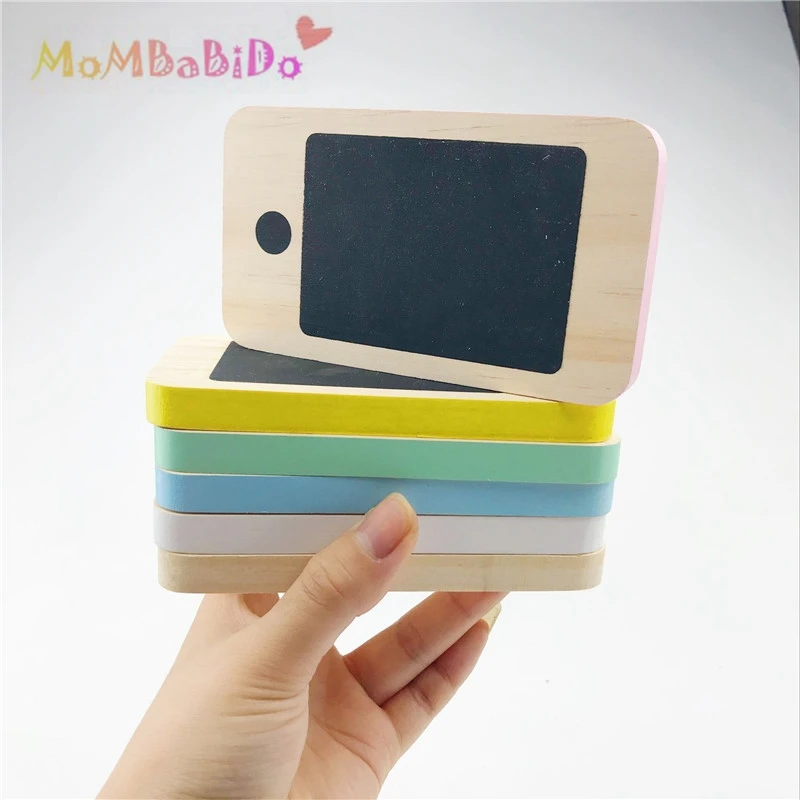 

Cute Baby Wooden Block Toys Phone Rewritable Message Board Kids Educational Christmas Best Gifts For Kids