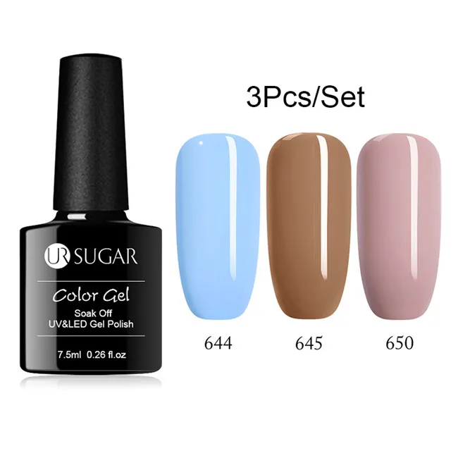 3Psc 4 UR SUGAR 2 шт./компл. гель лак для ногтей Гибридный лак es набор для полировки ногтей Полупостоянный летний цвет отмачиваемый Гель-лак - Цвет: 3Psc 4