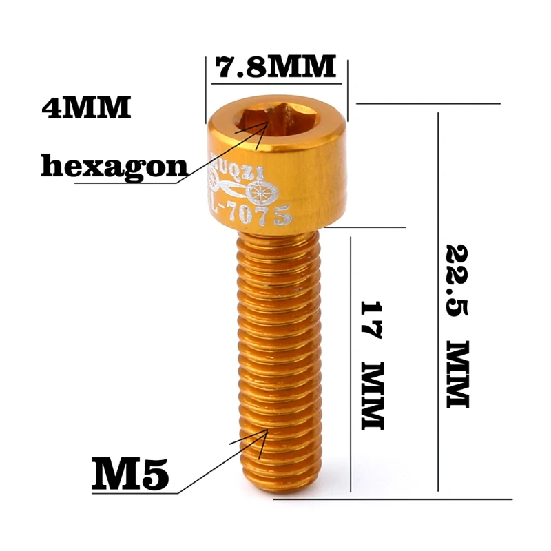 Профессиональный велосипедный винт M5x17mm из алюминиевого сплава с фиксированной