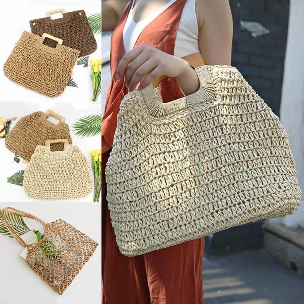 Женские соломенные сумки в богемном стиле дизайнерские пляжные ручной работы из