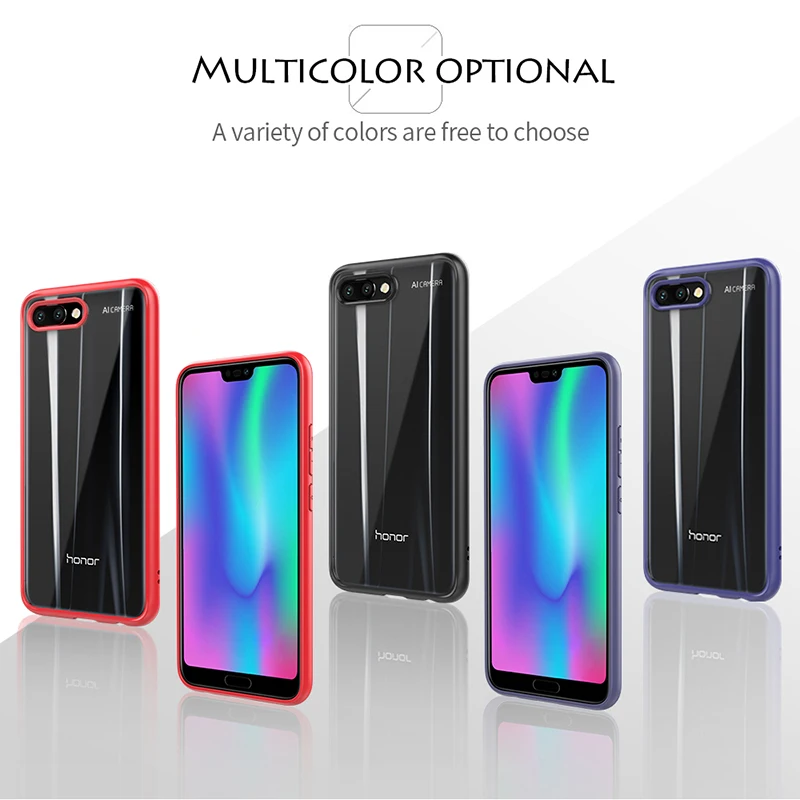 Чехол для huawei Honor 10 крышка Мягкий силиконовый край + прозрачный ПК задняя