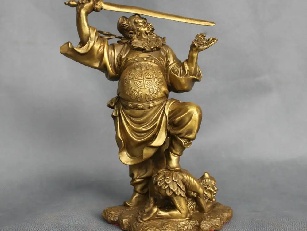 10 ''китайская мифологическая изгоняющая Чжун Куй забойная Бронзовая статуя