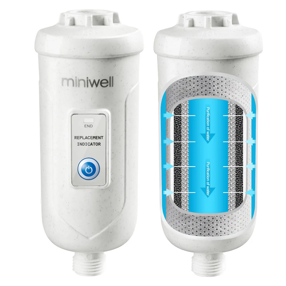 

Miniwell Shower Water Filter System-High Output Purifier to Remove Chlorine- Activated Carbon for Healthy Skin Smooth Hair