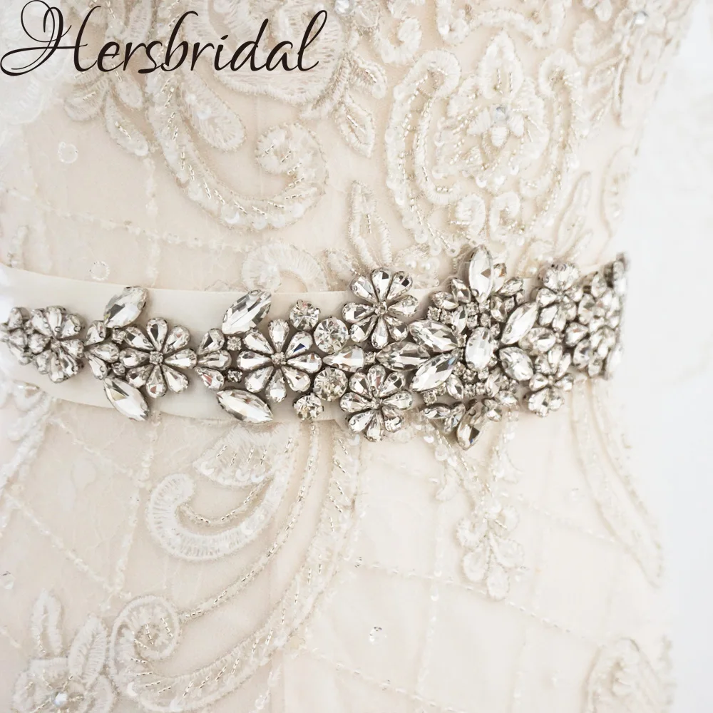 Серебряный хрустальный свадебный пояс стразы | Свадьбы и торжества
