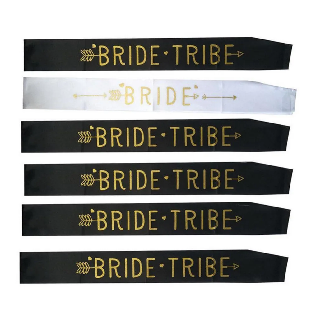 6 шт. надпись Bride Tribe девичник для вечеринки невесты кушак свадебный душ забавные