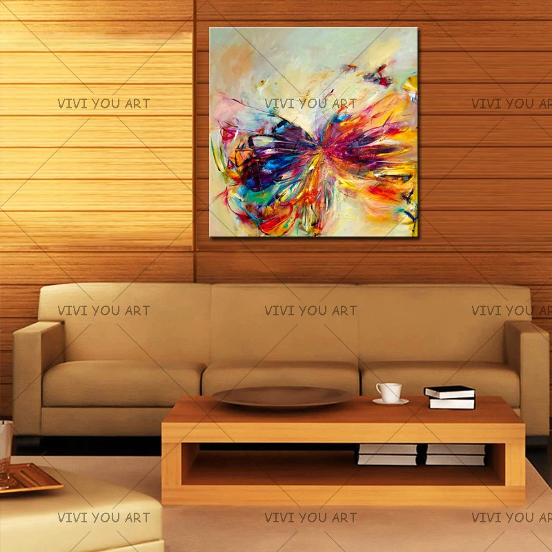

Best 100% Handmade Modern Abstract Butterfly Oil Painting On Canvas Handpainted Animal Paintings Wall Art For Home Hotel Decor