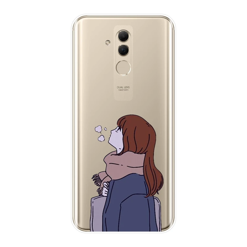Японский эстетический чехол с рисунком для девочек Huawei Mate 7 8 9 10 20 Lite мягкий