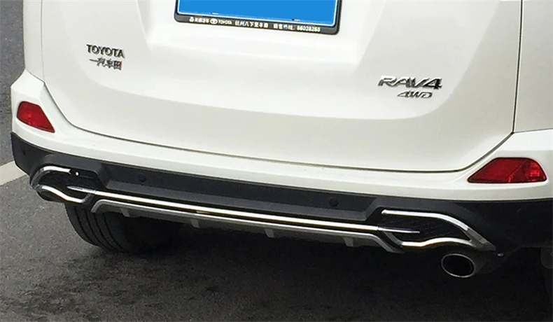Для TOYOTA RAV4 2016.2017.2018 бампер Защита авто передний + задний пластина ремень СИД DRL