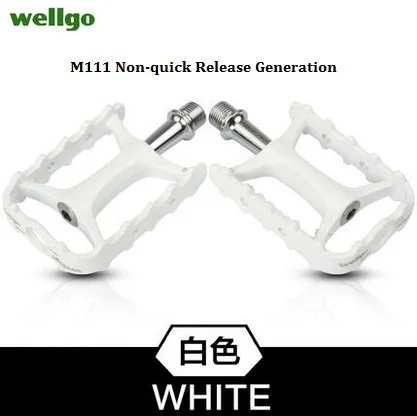 White Wellgo оригинальные M111 быстросъемные не быстросъемные велосипедные педали для шоссейного велосипеда сверхлегкие педали MTB велосипедные педали с подшипником - Цвет: White