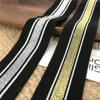 new gold silver stripe elastic bands elastic ribbon clothing bags trousers elastic webbing straps diy sewing accessories 40mm