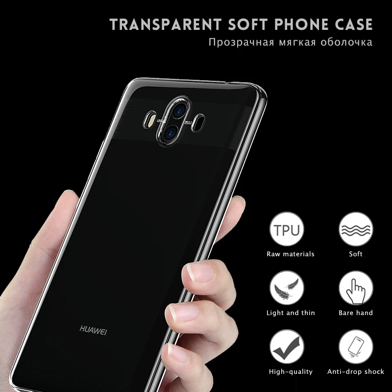 TPU Case For Huawei P20 Lite P30 Pro Mate 10 20 P10 Plus Transparent Silicone Back Cover Nova 4 5 5i |