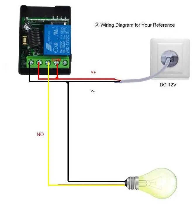 433 МГц DC12V 10A 1Ch беспроводное реле RF дистанционное управление переключатель