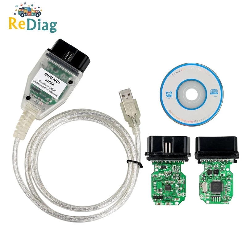 10 шт./лот мини vci FTDI FT232RQ новые V16.00.017 один кабель код ридер MINI VCI читатель кода Techstream