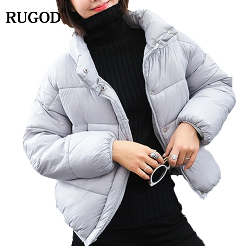 RUGOD 2018 зимняя одежда новинка модная Женская приталенная пуховая куртка на молнии