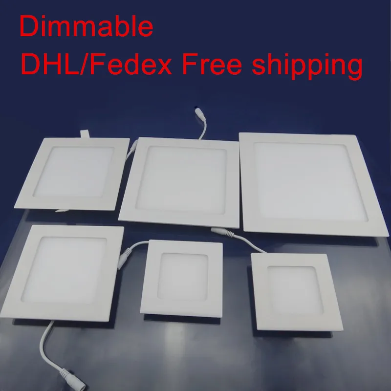 

DHL Free shipping 10PCS/lot 4W 6W 9W 12W 15W 25W 110-220V Brightness Adjust Dimmable LED Ceiling Light With Power Adapter