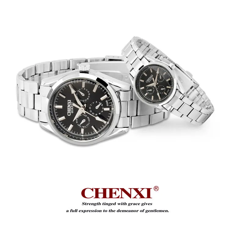 

Chenxi Brand Men Lady Stainless Steel Fashion Lovers Quartz Movement Watch Is Waterproof Erkek Kol Saati Relogio Hotel Masculino