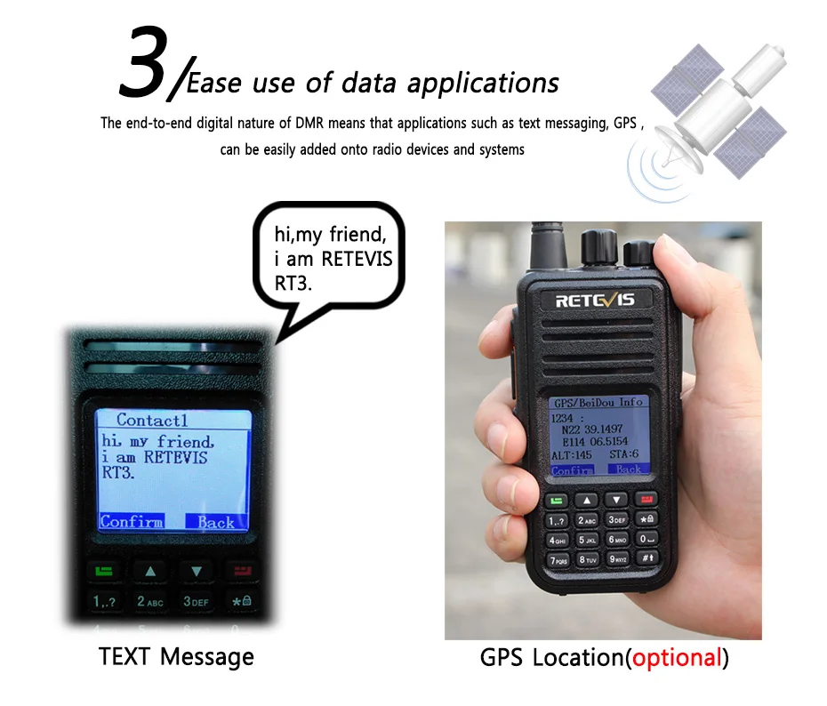 RETEVIS RT3 DMR цифровое радио(gps) Walkie Talkie UHF(или VHF) Ham Радио Amador портативный трансивер такой же с TYT MD 380 MD-380