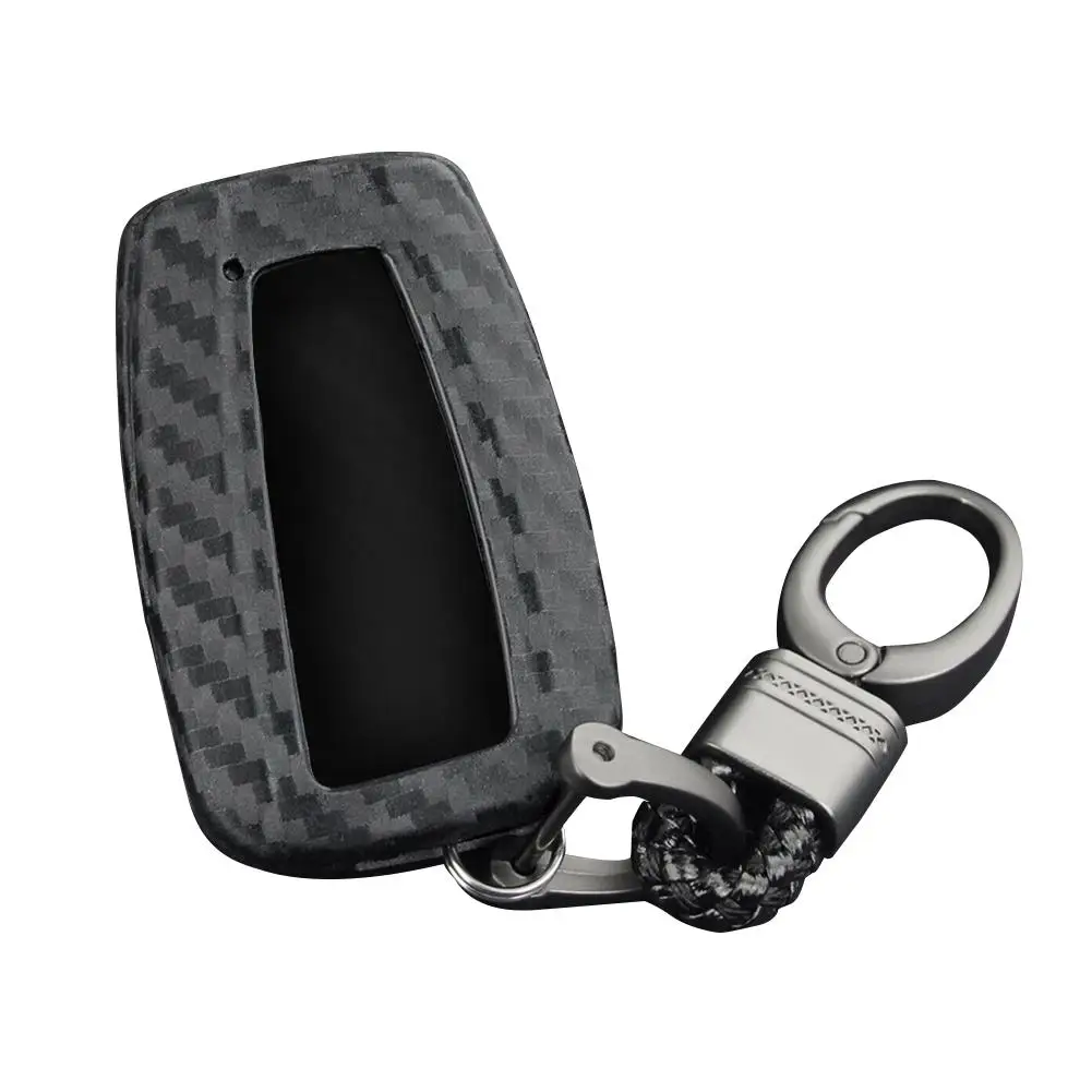 

Carbon Fiber Key Fob Chain Car Key Cove For Toyota Camry CHR Avalon Key Cover Case Holder Auto Accessories