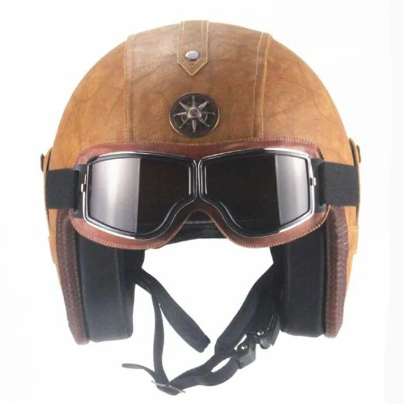 TKOSM Винтаж из искусственной кожи 3/4 Байков Chopper открытым уход за кожей лица