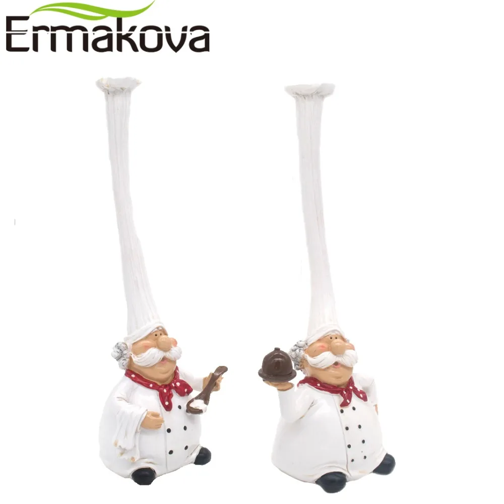 ERMAKOVA 2 шт./компл. фигурка кухонного шеф повара из смолы торт пекарня миниатюрная