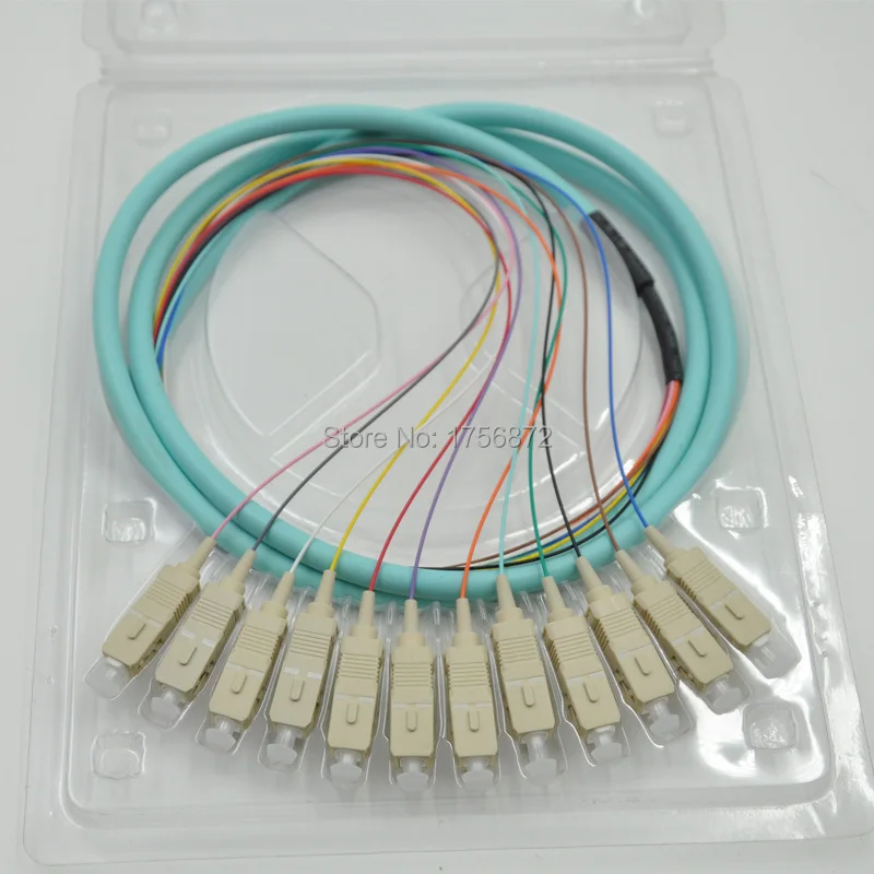 Волоконно оптический Контур 3 м 12 нитей SC многомодовый 50/125 10 гигабайтов OM3|fiber optic