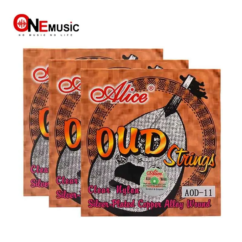 

Alice guitar string AOD-11 OUD Strings Set Silver Copper Wound White Clear