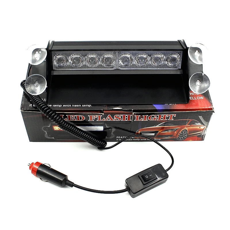 Tak Wai Lee 2X8 LED 3 Mode Strobe Flash Warning Light External Car Styling Red Blue Source Fireman Police Beacon Emergency Lamp |