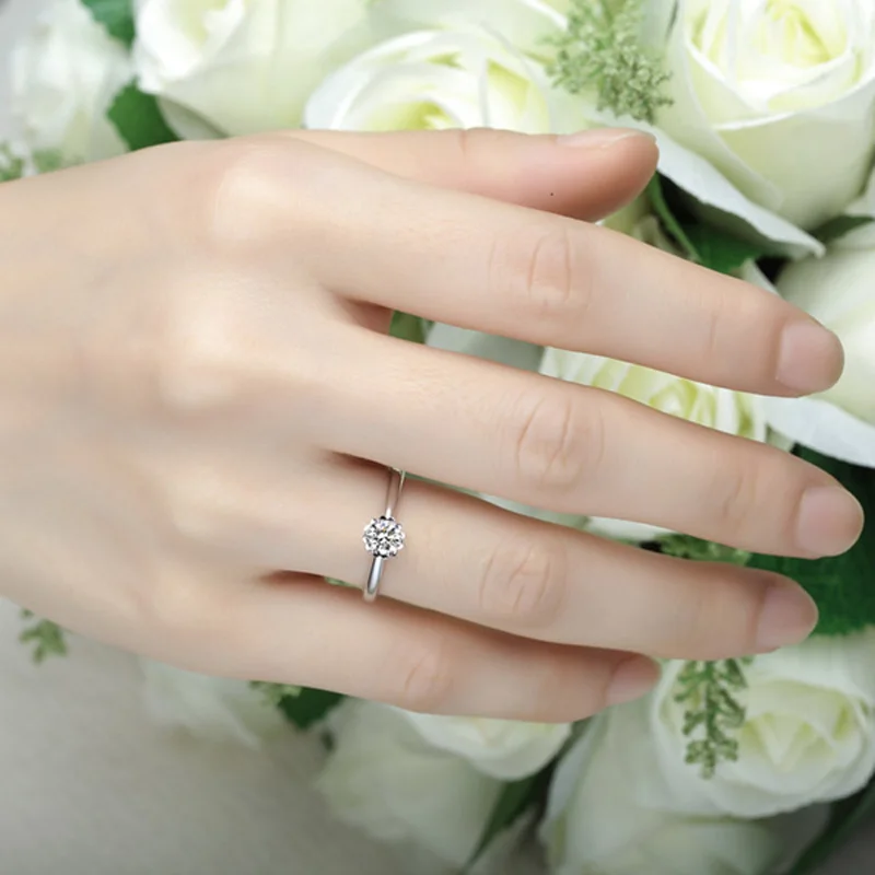 Помолвочное кольцо Charles Colvard Moissanite сертификат 0.5CT VS D подлинное 18 к белое золото