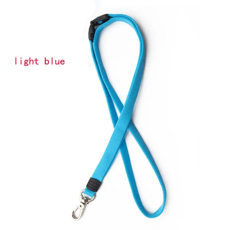 light blue 50 шт. рабочий футляр для удостоверения личности значок шнурок металлическая пряжка подвеска шнур 1 см ширина пряжка безопасности значок аксессуар шнур - Цвет: light blue