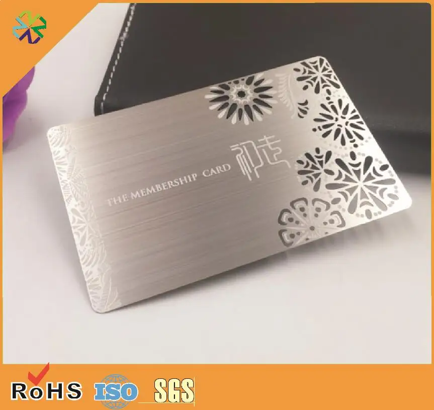 New metal business card brushed stainless steel metal cards,brushed vip metal cards