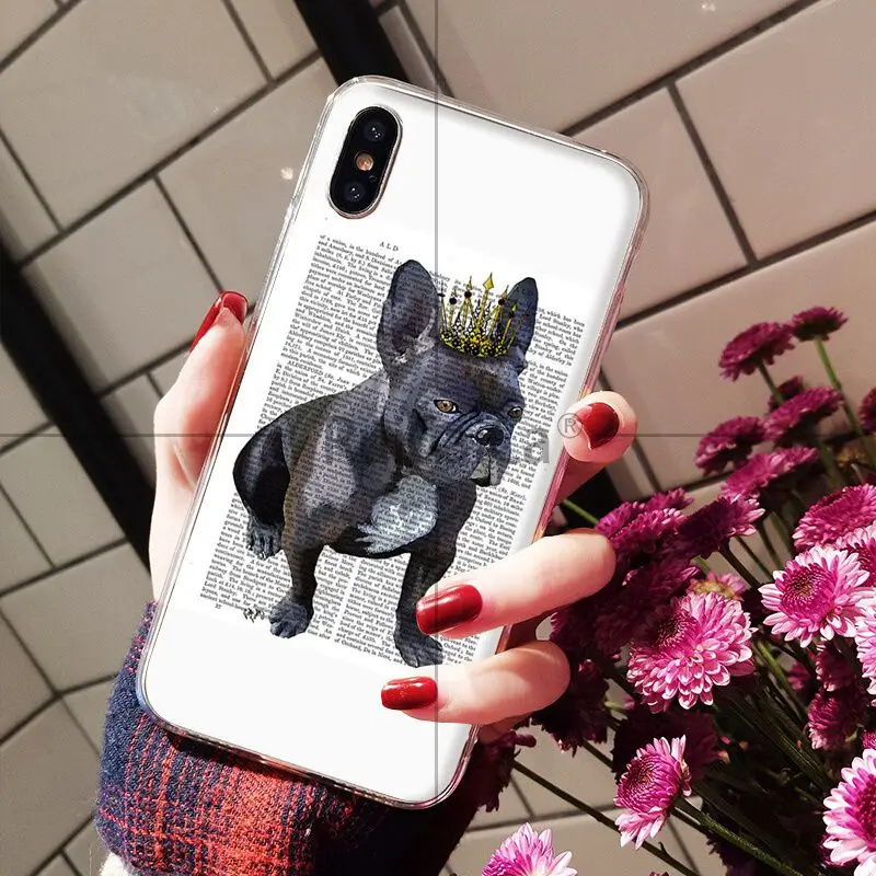 Ruicaica книга газетный фон Французский бульдог Телефон чехол для Apple iPhone 8 7 6 6S Plus X XS
