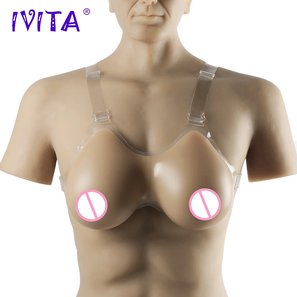 IVITA 2000 г силиконовые формы груди с плечевыми лямками для косплея Драг королева