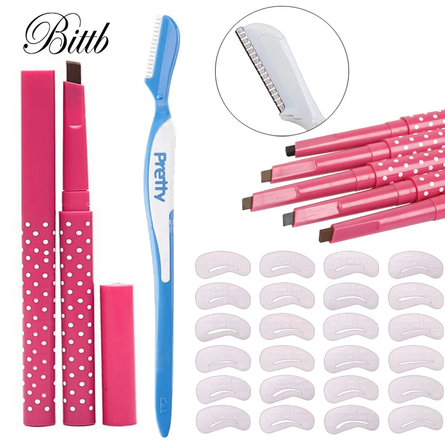 Bittb набор для макияжа бровей Карандаш карандаш Бритва Триммер 24 стиля краски