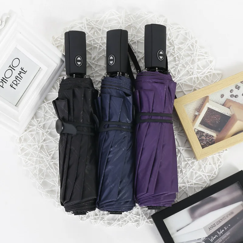 

Strong Wind Umbrella For Men Quality Black Coating Windproof Outdoor Umbrella Anti-UV Automatic Folding Fashion Women Umbrella