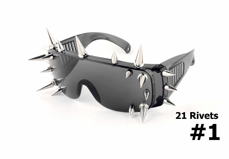 JackJad New Rivet Spike Decoration Wild Rock SteamPunk Sunglasses Goggles Cool Fashion Stage Bar Party Sun Glasses Oculos De Sol