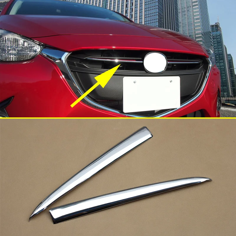 Хромированная передняя решетка для гриля Накладка Mazda 2 Demio 2015 2018 DJ DL Mazda2 хэтчбек