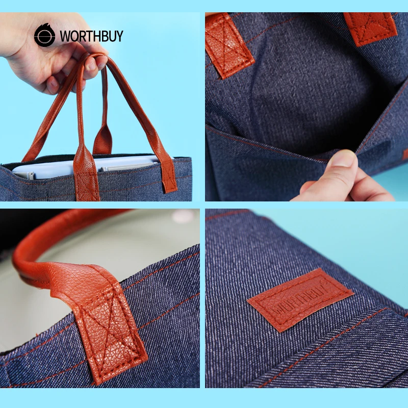 WORTHBUY Портативная сумка для ланча из ткани Оксфорд Термосумка еды