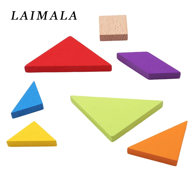 Geometric Shapes Wooden Puzzle Baby Kids Learning Educational Toy 3D Geometry Puzzles Montessori Toys | Игрушки и хобби