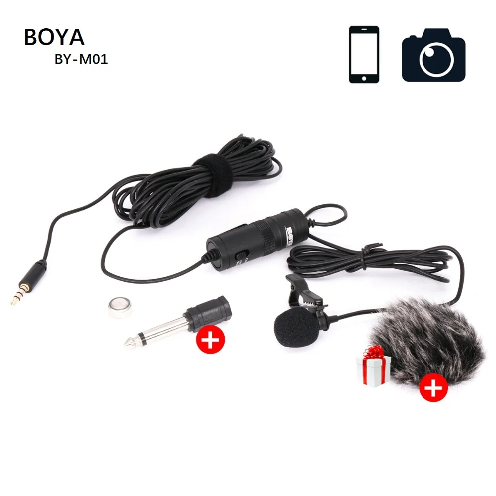 BOYA BY M1 профессиональный микрофон 6 м петличный стерео аудио Регистраторы