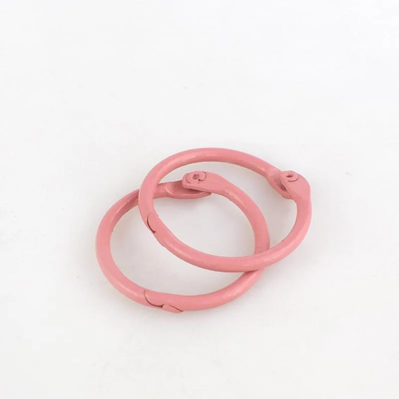 13 water pink 30 шт. Meetee Красочные 30 мм O D металлические брелки пряжки для ключей DIY ручной работы сумка кошелек одежда книга открытие круг свободный лист связывания катушки - Цвет: 13 water pink