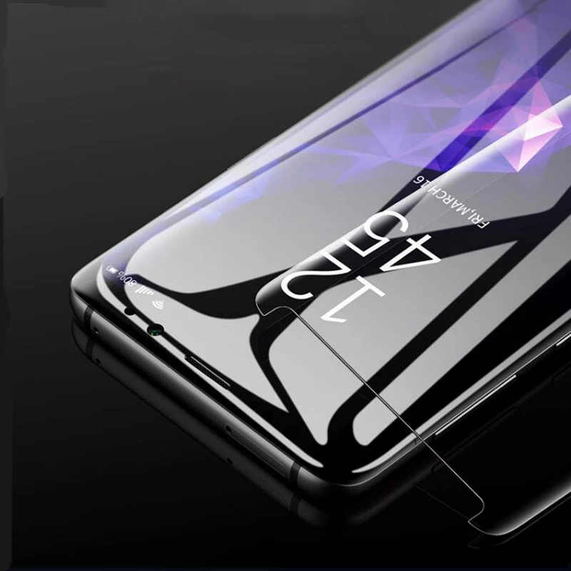 EXUNTON для samsung Galaxy S8, S9, S8plus, S9plus, 3D, УФ, жидкий, изогнутый, полный клей, чехол, дружественное закаленное стекло, Защитная пленка для экрана