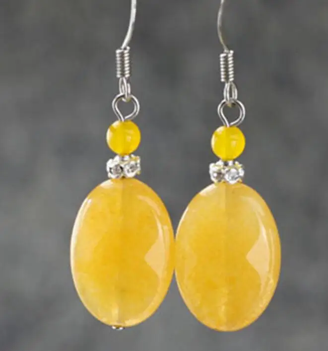 Лидер продаж желтые овальные серебряные серьги подвески ручной работы|dangling silver