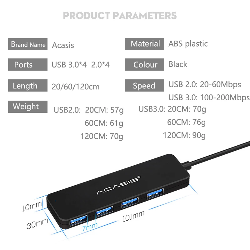 Концентратор USB 4 порта s Usb внешний разветвитель с портом Micro- зарядка для Imac