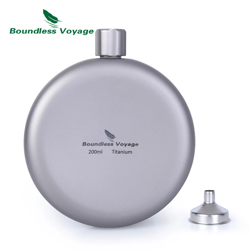 Flask Безграничная Вояж Кемпинг титана бедра колба с воронкой портативный Круглый спортивная бутылка воды Вино Виски Посуда для напитков - Цвет: Flask